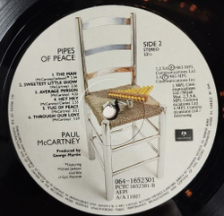 Винтажная виниловая пластинка LP Paul McCartney Pipes Of Peace (Greece 1983)
