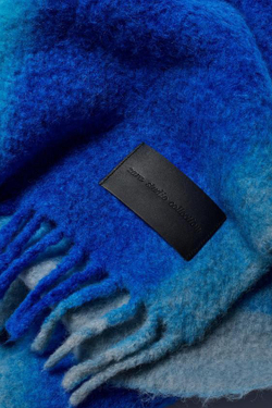 ZARA ШАРФ ИЗ СМЕСОВОЙ ШЕРСТИ - LIMITED EDITION, СИНИЙ