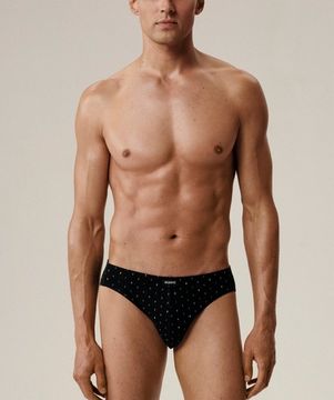 Мужские трусы (3шт) слипы спорт Atlantic 3MP-204, хлопок, черный + темно-голубой + черный