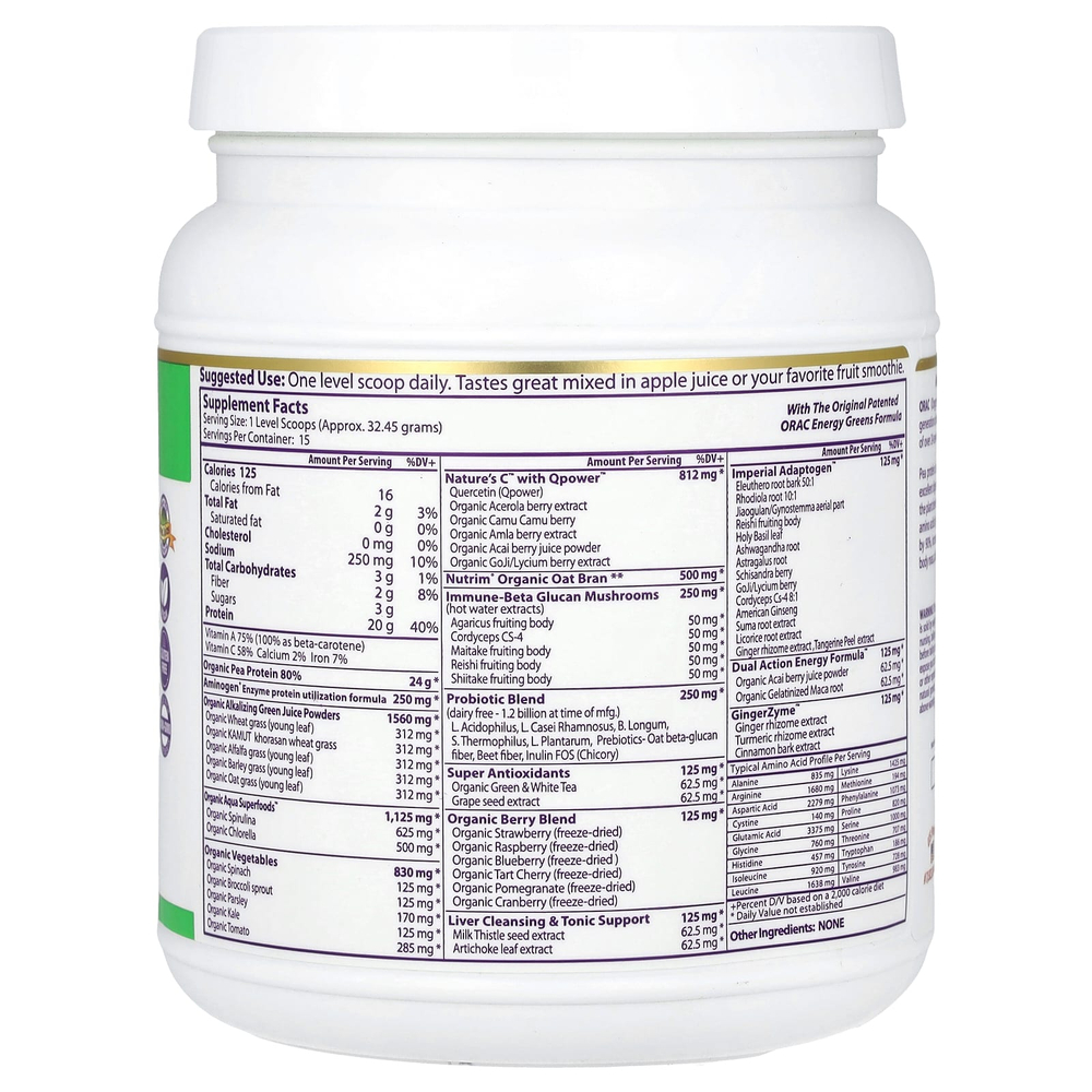 Paradise Herbs, Протеин и зелень, оригинальный вкус, без добавок, 454 г (16 унций)