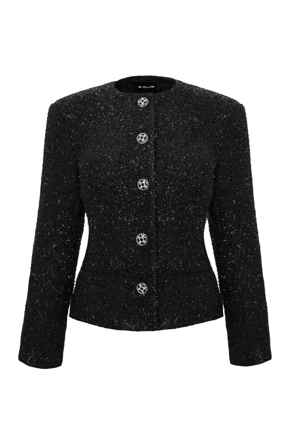 “Sparkling tweed” Жакет из твида с длинным рукавом