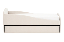 Детская мягкая кровать с ящиком Бельмарко Letmo ванильный велюр