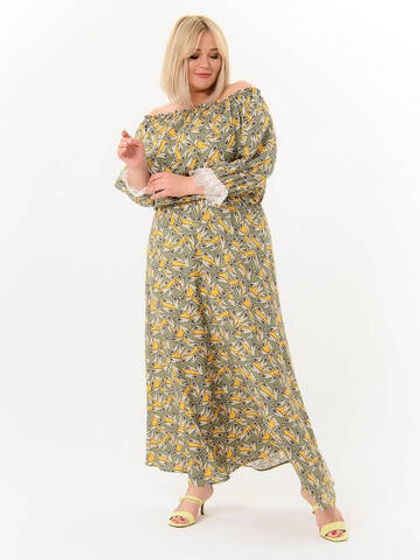 Свободное платье из штапеля Жар-птица