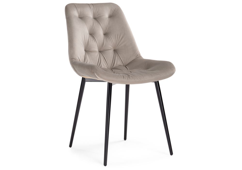 Стул на металлокаркасе Гояр светло-коричневый / черный глянец