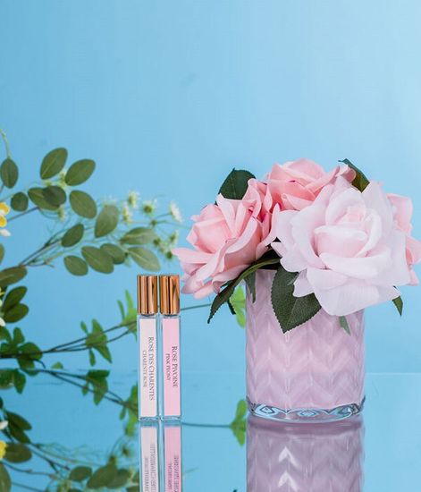 Букет розовых роз в вазе "ёлочка", Cote Noire