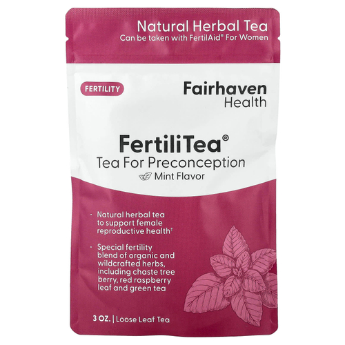 Fairhaven Health, FertiliTea®, листовой чай, для поддержки фертильности, вкус мяты, 3 унции