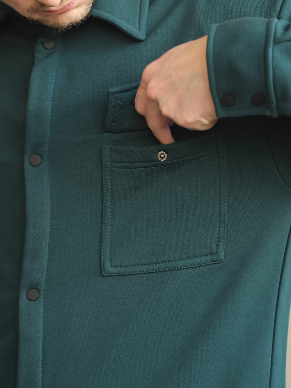 Рубашка трикотажная темно-зеленая Город Горький