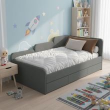 Кровать подростковая тахта 180х90 см с ящиком (капучино Беверли)