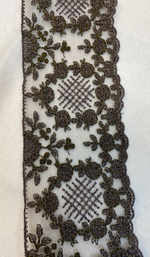 кружево на сетке вышивка шелк/хлопок (Франция) ш-7см отрез 2,1 м
