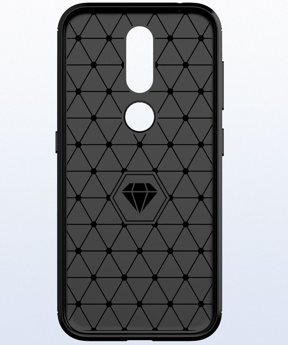 Чехол на Nokia 4.2 цвет Black (черный), серия Carbon от Caseport