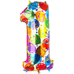 Шар Фольгированный Цифра 1 Шары (Ассорти)