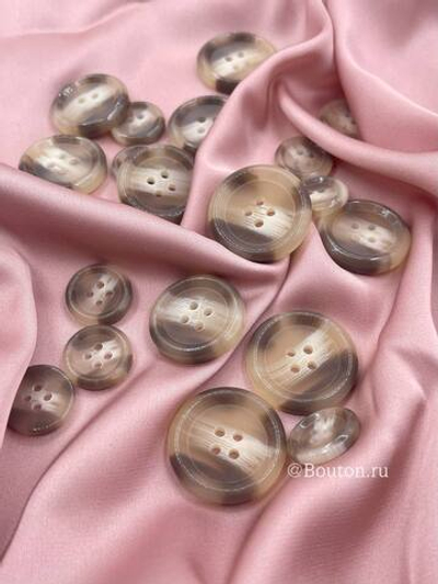 Пуговицы на прокол светло-коричневые с молочными прожилками