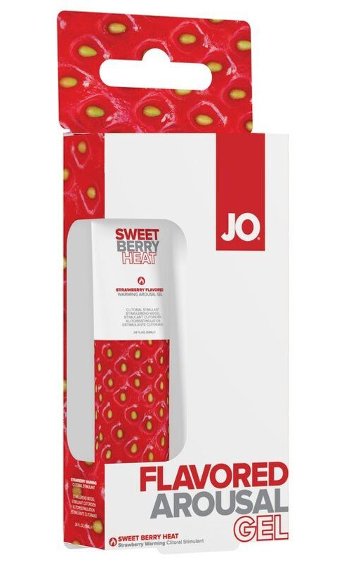 Стимулирующий клиторальный гель со вкусом клубники JO Sweet Berry Heat - 10 мл.