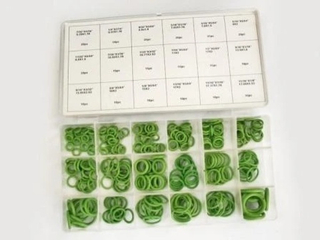 Набор пластик кейс  КОЛЬЦА резиновые 270шт (2015) зеленые (33943)