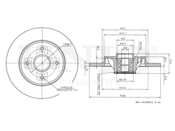 Диск тормозной задний UNIO BRD-20224