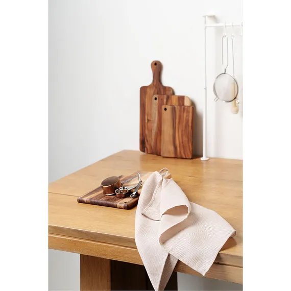 Набор из двух вафельных полотенец изо льна бежевого цвета Essential, 50х70 см