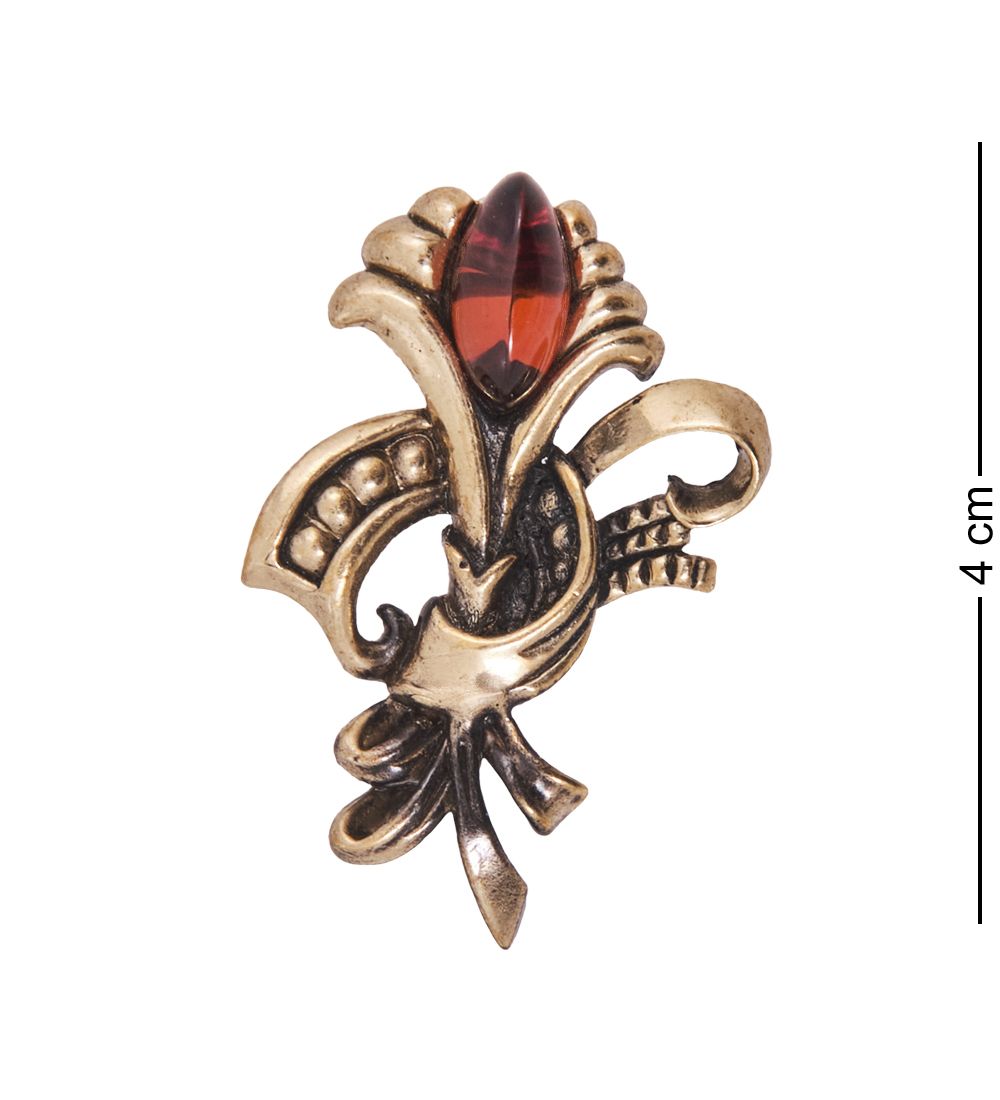 AM-4169 Брошь «Калла Праздник» (латунь, янтарь)