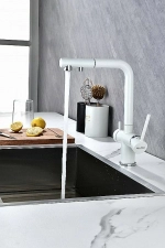Смеситель для кухни Paulmark Serpentine Se213222-WH белый матовый