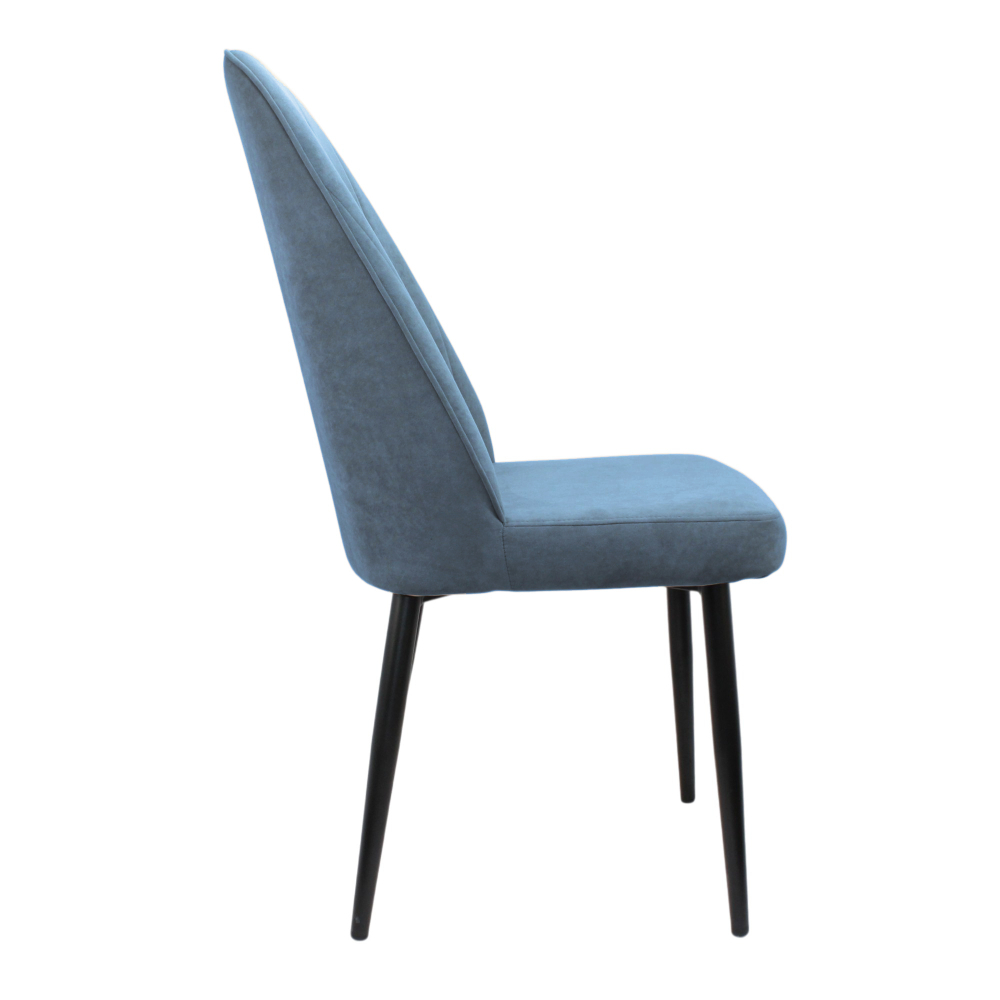 Стул "Лотос" (арт. 327), велюр Бренди В08 синий, ножки черные