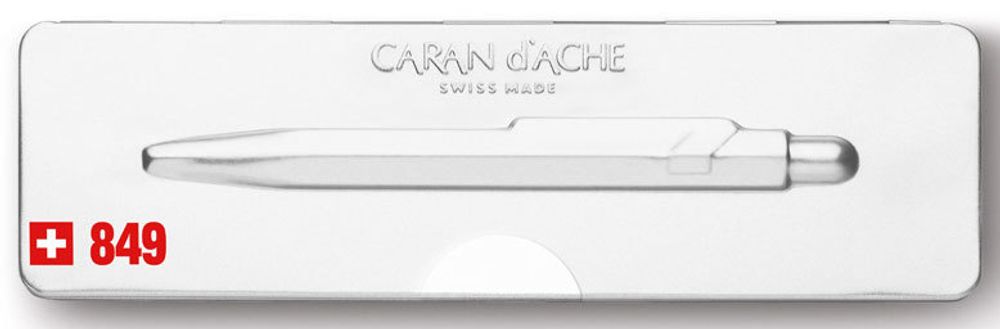 Carandache Office CLASSIC white (M) чернила: синий металл в подарочн (849.001_MTLGB)
