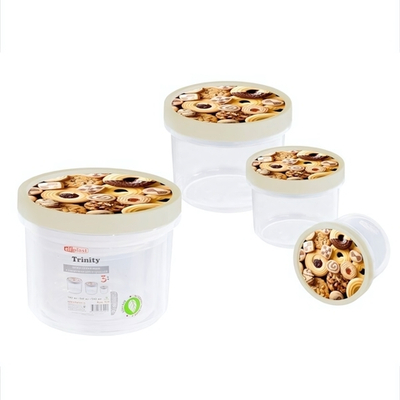 Набор контейнеров с завинчивающейся крышкой "Trinity" цвет в ассортименте