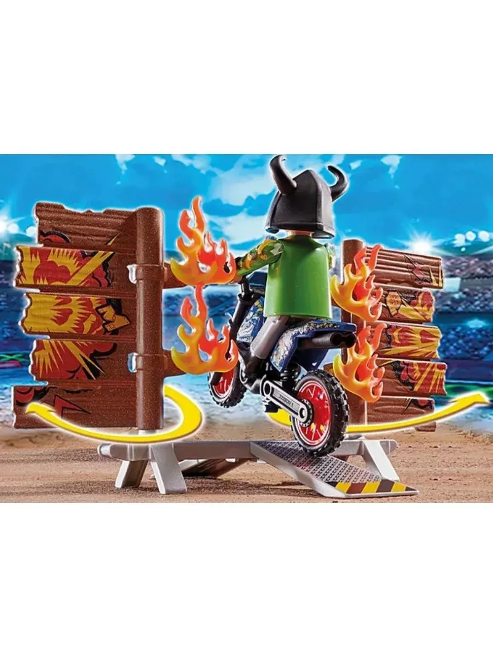 Набор Трюковой мотоцикл с горящим препятствием Playmobil 70533