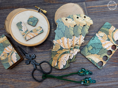 Бобинка "Переплетённые листья II" У. Морриса на 4 цвета