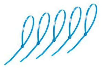 Хомут-стяжка нейлоновая REXANT 300x4,8 мм, синяя, упаковка 25 шт.