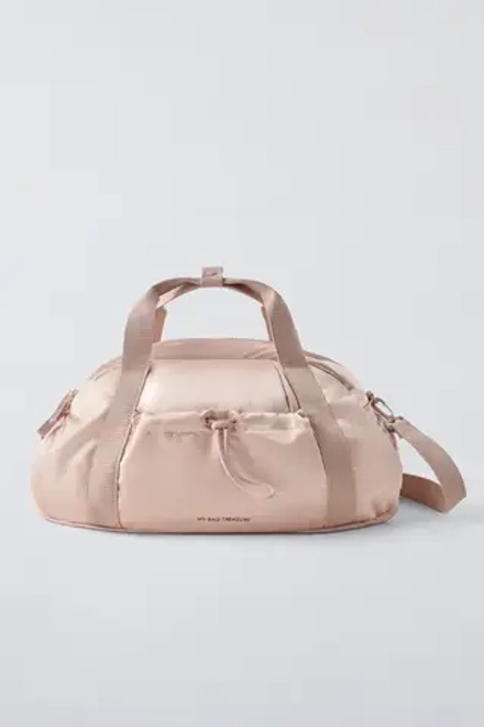 ZARA СУМКА-БОУЛИНГ В БАЛЕТНОМ СТИЛЕ, РОЗОВЫЙ