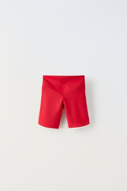 ZARA КОРОТКИЕ ЛЕГИНСЫ С ОКАНТОВКОЙ, КРАСНЫЙ
