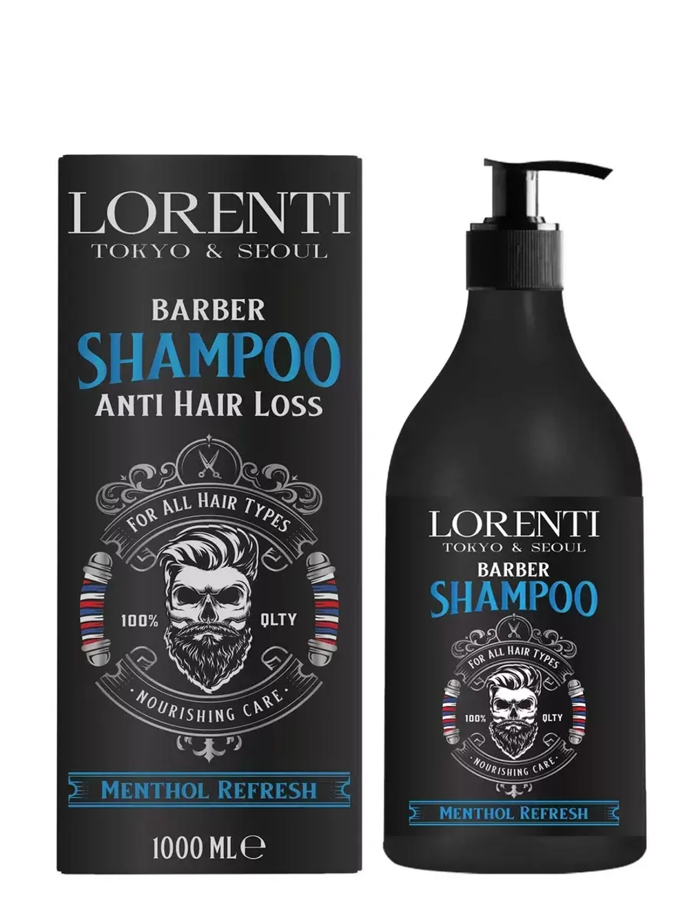 LORENTI MEN Шампунь для волос против перхоти "MENTHOL" 1000мл