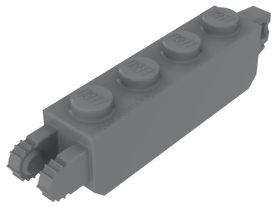 Lego 50шт Кирпич-петля 1x4 Фиксирующийся вертикальным захватом и вертикальным зажимом (светло-серый)