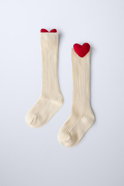 ZARA НОСКИ В РУБЧИК, КРАСНЫЙ