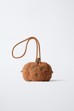 ZARA СУМКА ЧЕРЕЗ ПЛЕЧО «ТЫКВА ИЗ ИСКУССТВЕННОЙ ОВЧИНЫ», ОРАНЖЕВЫЙ