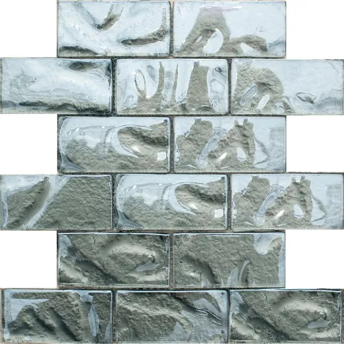 Мозаичная плитка стекло S-826 Exclusive серый глянцевая