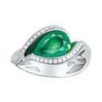 Кольцо с Изумрудом и Бриллиантами, Эмаль, R0123-2/1