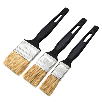 Набор кистей флейцевых 3 шт. (25 мм, 35 мм, 50 мм) натуральная щетина, пластиковая ручка Сибртех