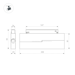 Светильник MAG-ORIENT-FLAT-FOLD-S230-12W Warm2700 (BK, 80 deg, 48V) (Arlight, IP20 Металл, 5 лет) 049995