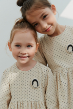 Платье бархатное в горох