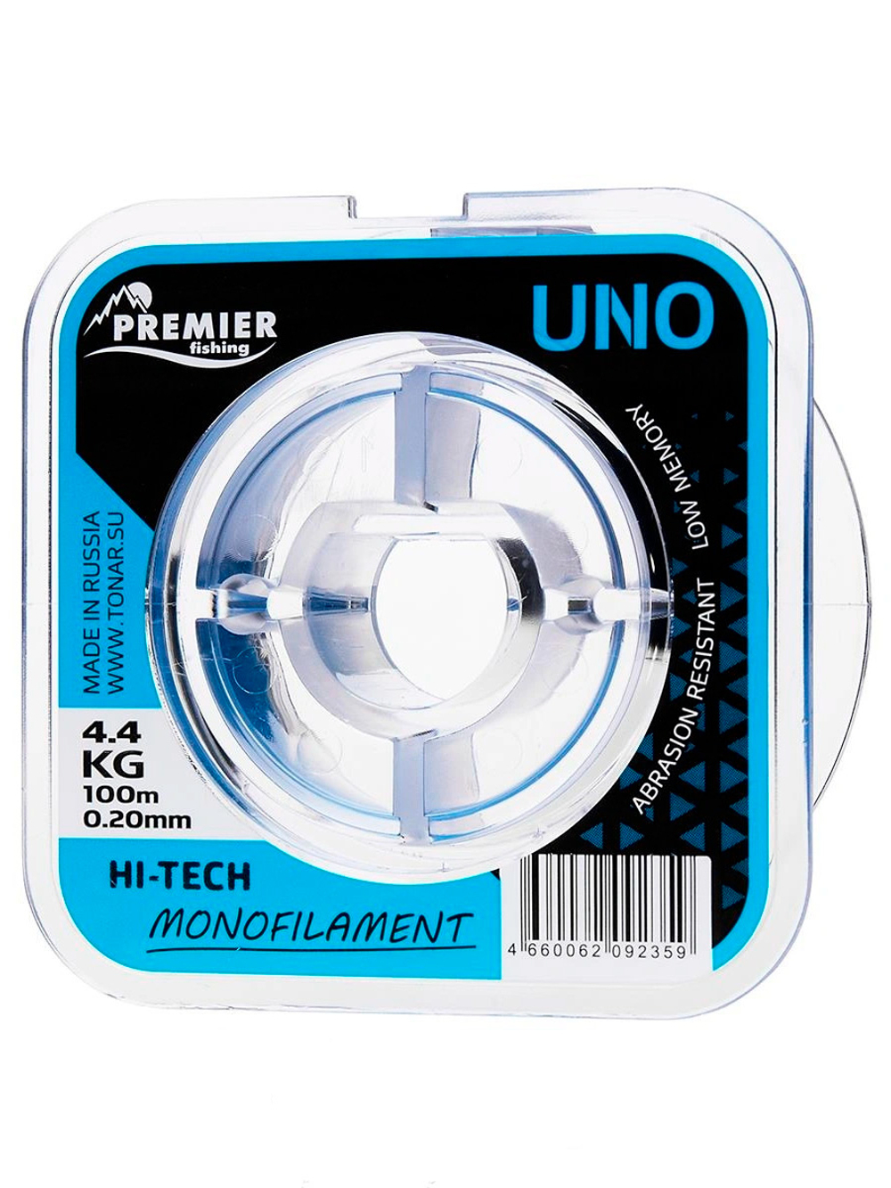 Леска для рыбалки Premier Fishing UNO Blue Nylon 0,35mm, 5 штук по 100м (PR-U-B-035-100)