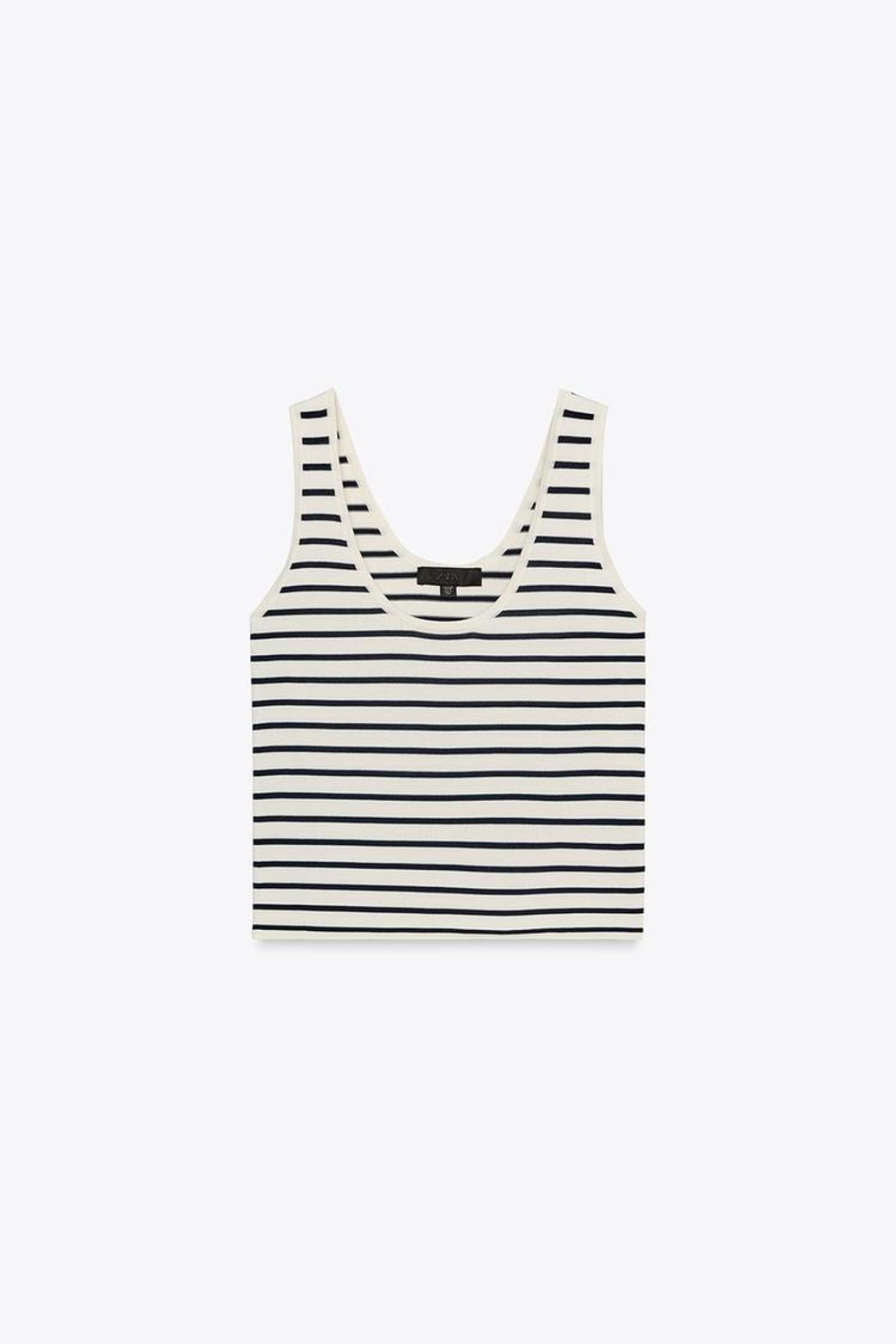 ZARA ТРИКОТАЖНЫЙ ТОП В ПОЛОСКУ, ПОЛОСКИ