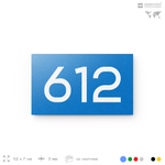 Номер на дверь 612, табличка на дверь для офиса, квартиры, кабинета, аудитории, склада, голубая 120х70 мм, Айдентика Технолоджи