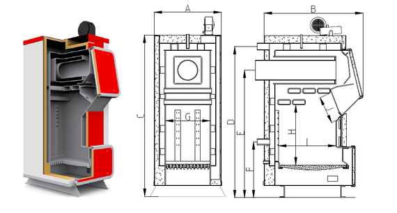 Твердотопливный котел Heiztechnik Q ALFA 45