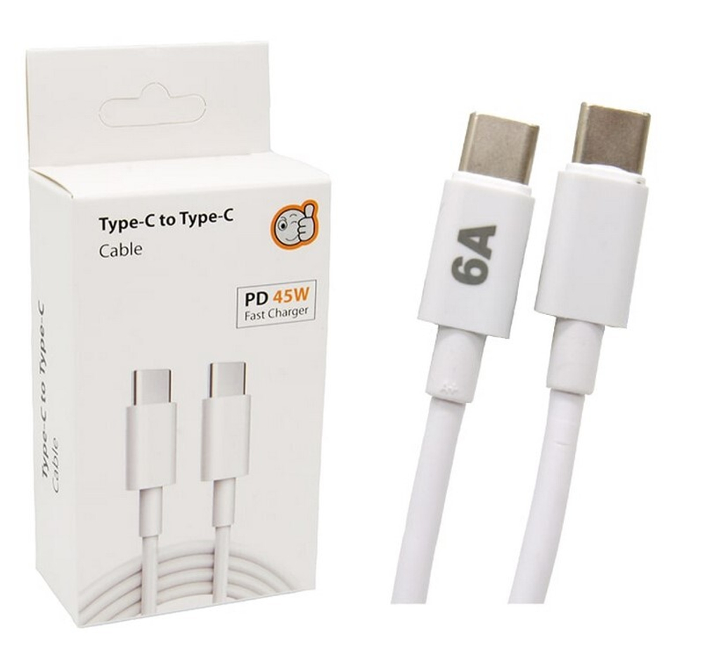 Кабель Type-C - TypeC PD 45W (белый) 1м