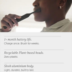 SURI Электрическая зубная щетка 2.0 Sonic Electric Toothbrush with UV Cleaning Travel Case, Midnight Black