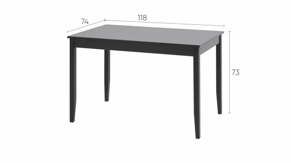 Кухонный стол  -  аналог IKEA /ЛЫМ/ ИКЕА, 118x74см, черный