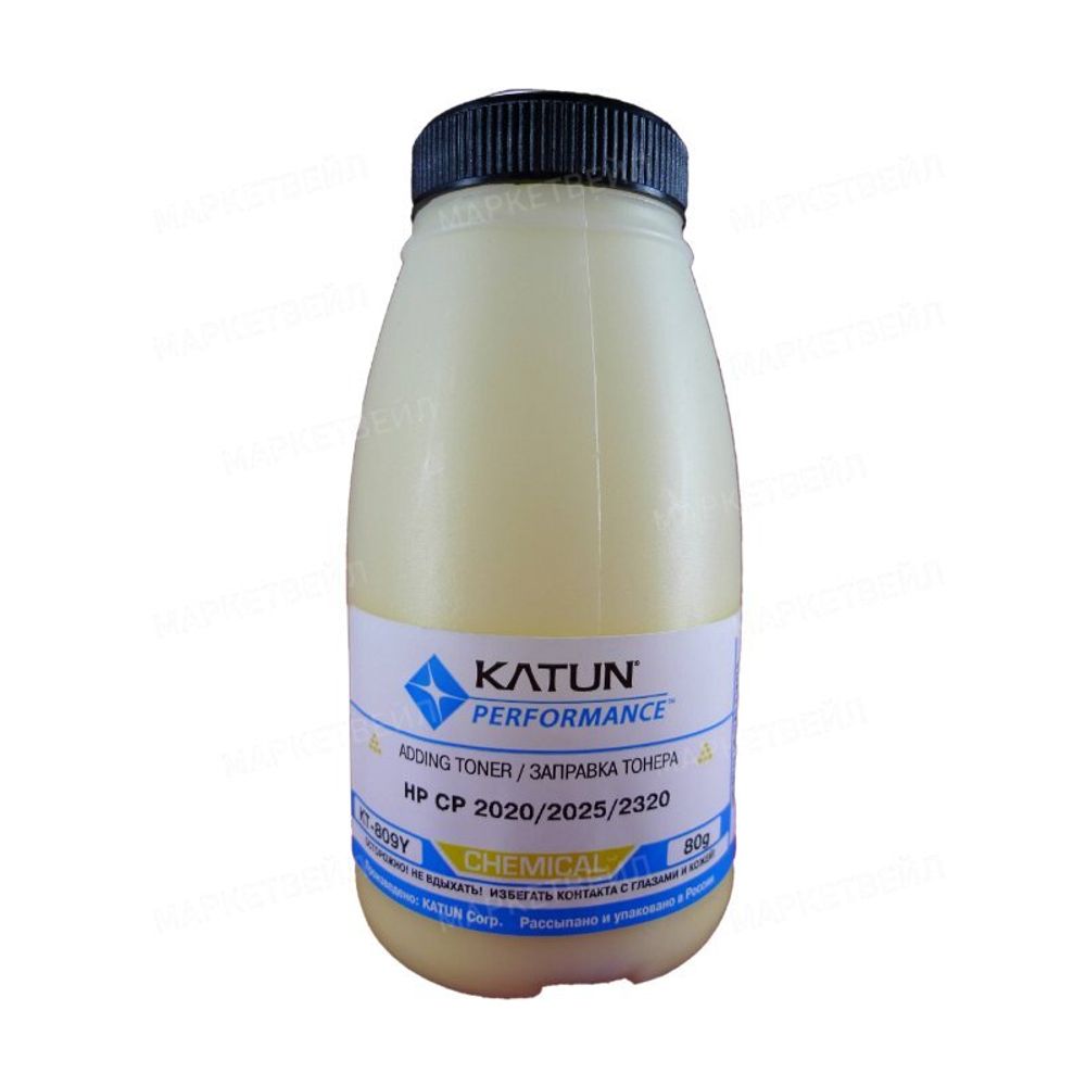 Тонер Katun для картриджей HP CC532A/CE412A Yellow, химический (80г)