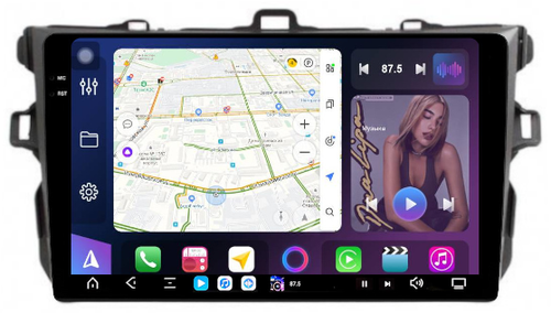 Магнитола для Toyota Corolla 150 2006-2013 (рамка тип 1) - FarCar S500-TS20 монитор 9.5" 2K QLED на Android 14, Быстрейшая, CarPlay, 4G SIM-слот