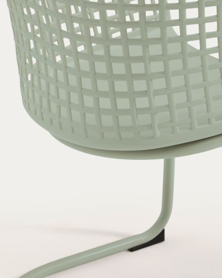 Уличный стул Tenaro из зеленого пластикаи стали