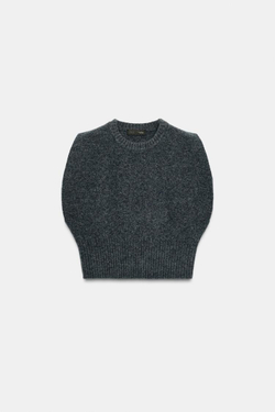 ZARA ШЕРСТЯНОЙ ЖИЛЕТ, СЕРЫЙ/СИНИЙ